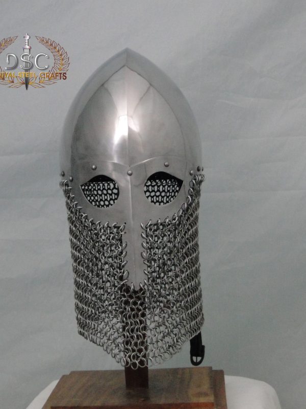 DSC-H304 VIKING COMBAT HELMET WITH CHAINMAIL AVENTAIL